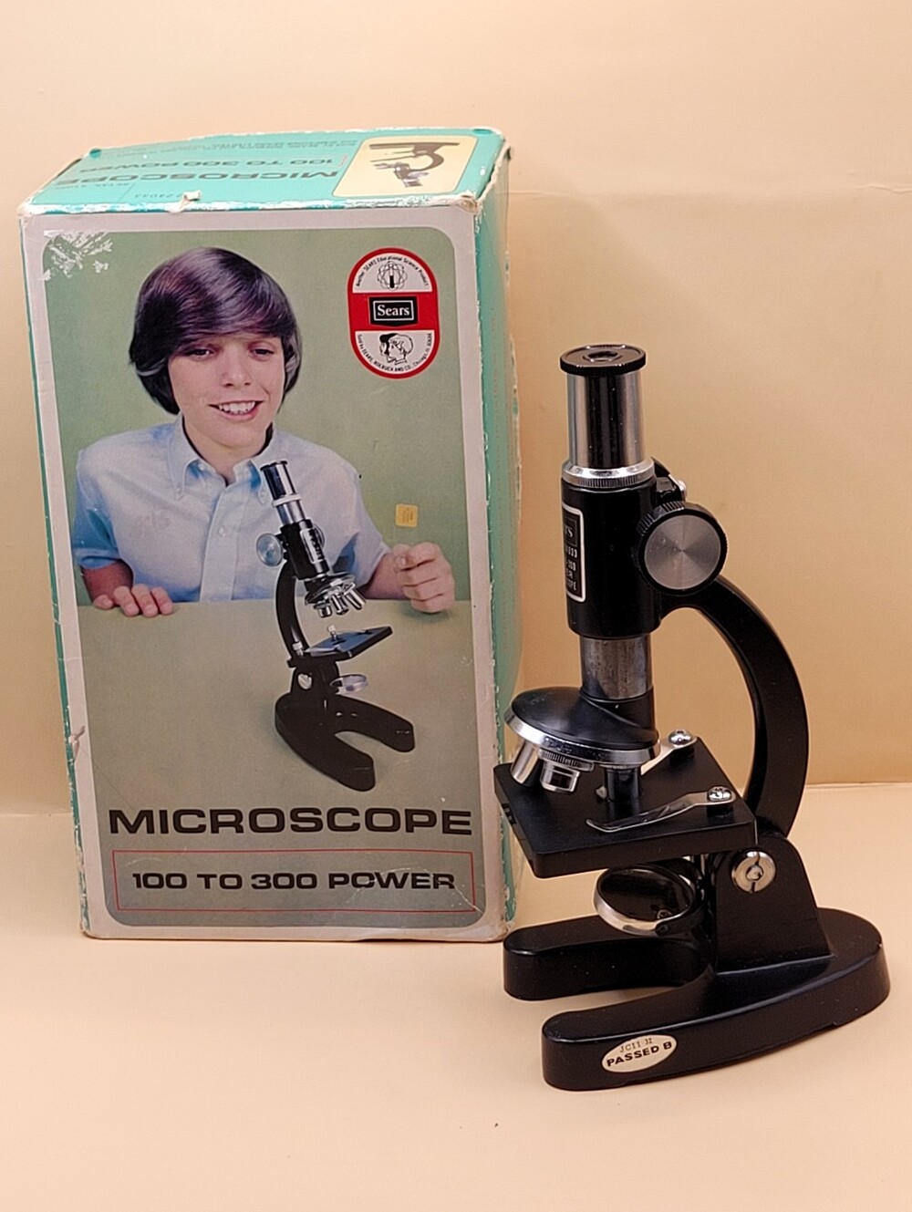 Vintage Sears Microscope 100-300 Power 49-24033 Japan With Box As Is For Parts